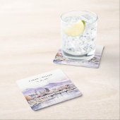 Boise, Idaho Aquarel Landschap Bruiloft Kartonnen Onderzetters (Insitu)