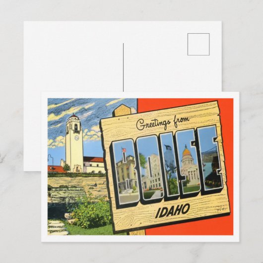 Boise, Idaho  Big Letters Briefkaart (Voorkant / Achterkant)
