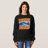 Boise Idaho | Bold River, Mountain & Pine Tree Trui (Voorkant volledig)