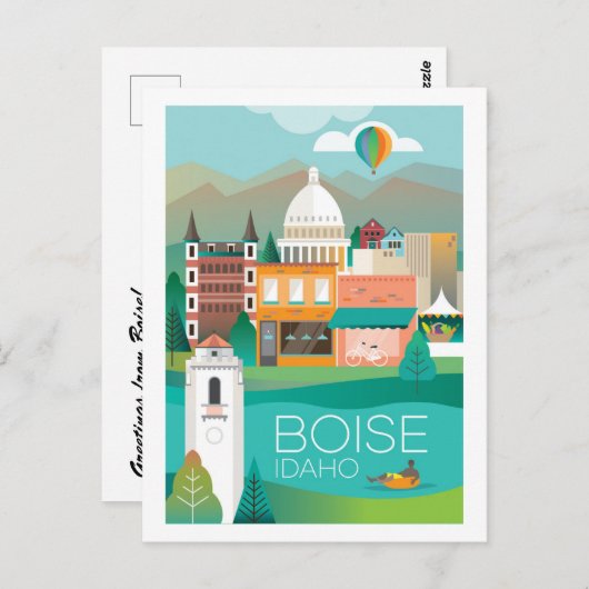 Boise, Idaho Briefkaart (Voorkant / Achterkant)