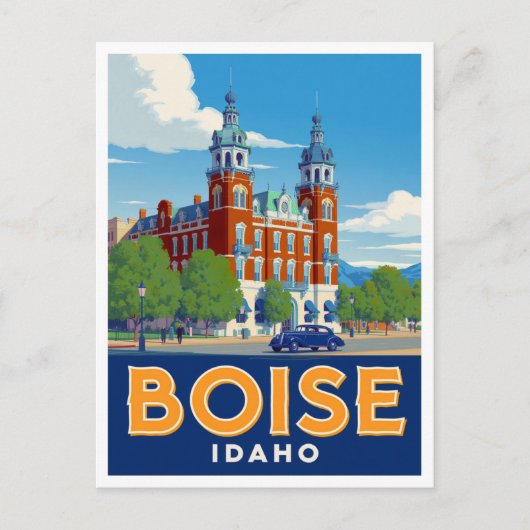 Boise Idaho Historic Building Vintage Art Briefkaart (Voorkant)