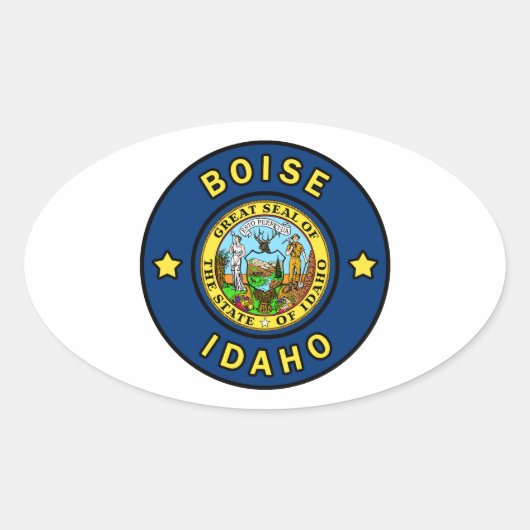 Boise Idaho Ovale Sticker (Voorkant)