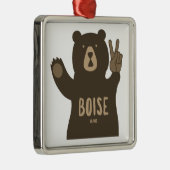 Boise Idaho Peace Bear Metalen Ornament (Rechts)