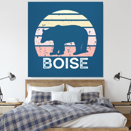 Boise Idaho Retro Beer Canvas Afdruk (Insitu (Slaapkamer))