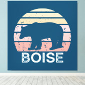 Boise Idaho Retro Beer Canvas Afdruk (Insitu (Houten vloer))