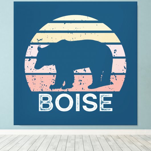Boise Idaho Retro Beer Canvas Afdruk (Insitu (Houten vloer))