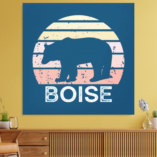 Boise Idaho Retro Beer Canvas Afdruk (Insitu (Woonkamer))