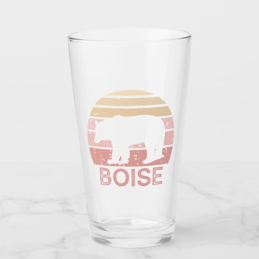 Boise Idaho Retro Beer Glas (Voorkant)