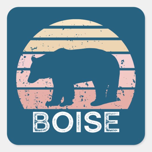 Boise Idaho Retro Beer Vierkante Sticker (Voorkant)