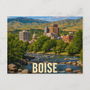 Boise Idaho Rivier Berg Reis Souvenir Briefkaart