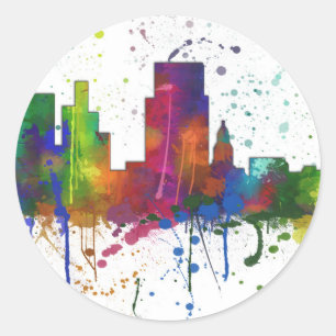 BOISE IDAHO SKYLINE RONDE STICKER