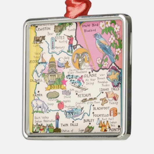  Boise, Idaho State Kaart Ornament (Links)