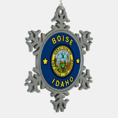 Boise Idaho Tin Sneeuwvlok Ornament (Links)