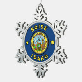 Boise Idaho Tin Sneeuwvlok Ornament (Rechts)
