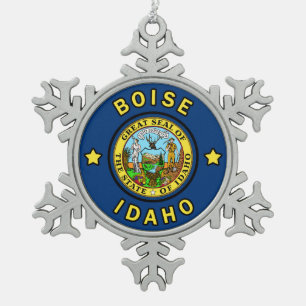 Boise Idaho Tin Sneeuwvlok Ornament