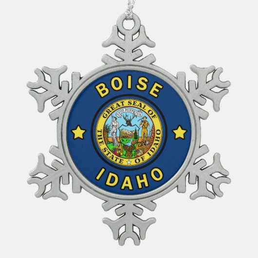 Boise Idaho Tin Sneeuwvlok Ornament (Voorkant)