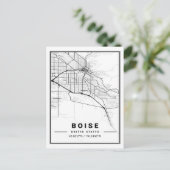 Boise Idaho USA Travel City Map Poster Briefkaart (Staand voorkant)