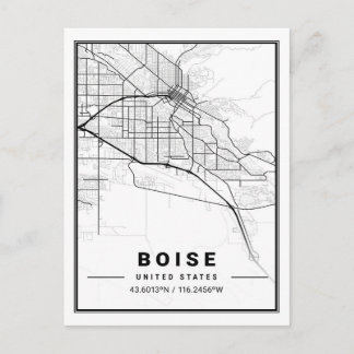 Boise Idaho USA Travel City Map Poster Briefkaart
