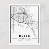 Boise Idaho USA Travel City Map Poster Briefkaart (Voorkant)
