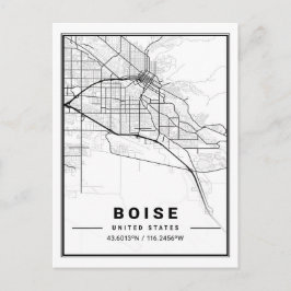 Boise Idaho USA Travel City Map Poster Briefkaart