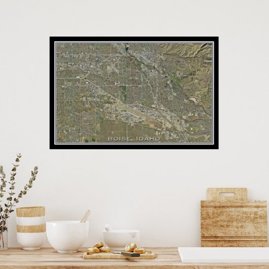 Boise Idaho van Space Satellite Poster Map (Keuken)