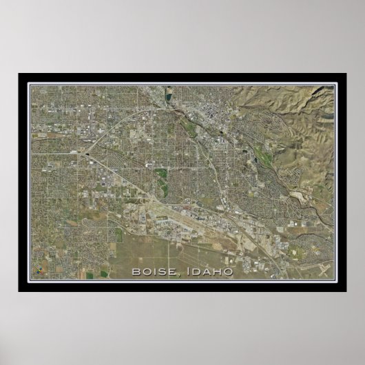Boise Idaho van Space Satellite Poster Map (Voorkant)