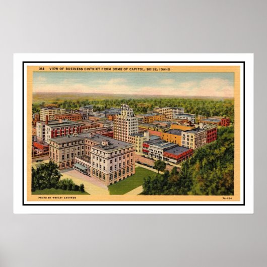 Boise Idaho Vintage Poster Afdruk (Voorkant)