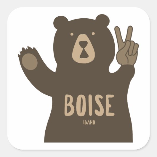Boise Idaho Vredesbeer Vierkante Sticker (Voorkant)