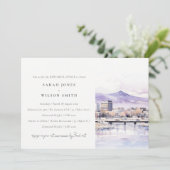 Boise, Idaho Watercolor Landscape Rehearsal Dinner Kaart (Staand voorkant)