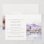 Boise, Idaho Watercolor Landscape Rehearsal Dinner Kaart (Voorkant / Achterkant)