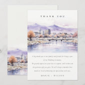Boise, Idaho Watercolor Landscape Wedding Bedankkaart (Voorkant / Achterkant)
