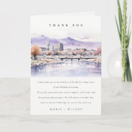 Boise, Idaho Watercolor Landscape Wedding Bedankkaart
