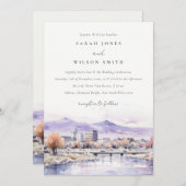 Boise, Idaho Watercolor Landscape Wedding Kaart (Voorkant / Achterkant)