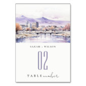 Boise, Idaho Watercolor Landscape Wedding Kaart (Achterkant)