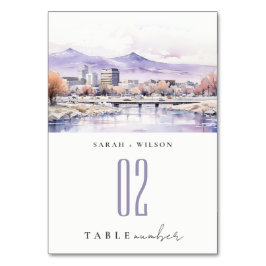 Boise, Idaho Watercolor Landscape Wedding Kaart