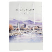 Boise, Idaho Watercolor Landscape Wedding Medium Cadeauzakje (Achterkant)