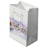 Boise, Idaho Watercolor Landscape Wedding Medium Cadeauzakje (Achterkant Gekanteld)