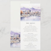 Boise, Idaho Watercolor Landscape Wedding Menu Kaart (Voorkant / Achterkant)