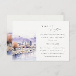 Boise Idaho Watercolor Landscape Wedding Reception Informatiekaartje