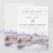 Boise, Idaho Watercolor Landscape Wedding Save The Date (Voorkant / Achterkant)