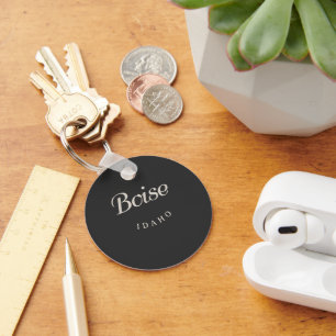 Boise Idaho White Font Sleutelhanger