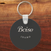 Boise Idaho White Font Sleutelhanger (Voorkant)