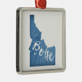 Boise, Idaho Wood Grain Metalen Ornament (Rechts)