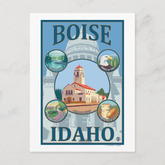 Boise, IdahoScene Travel Poster Briefkaart (Voorkant)