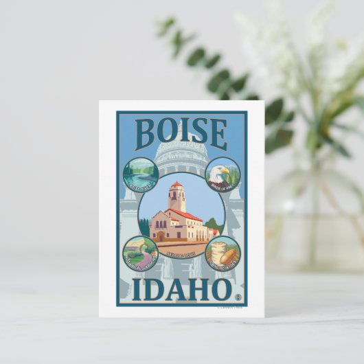Boise, IdahoScene Travel Poster Briefkaart (Staand voorkant)