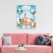 Boise, IdahoScene Travel Poster Canvas Afdruk (Insitu (Woonkamer))