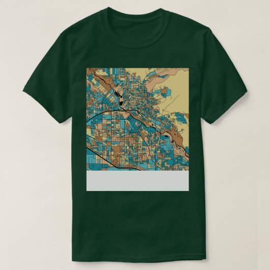 Boise Kaart Patroon in Mid Century Pastel TShirt (Design voorkant)