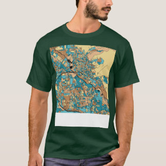 Boise Kaart Patroon in Mid Century Pastel TShirt