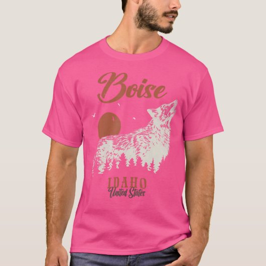 Boise Mountains Idaho Forest Wolf T-shirt (Voorkant)