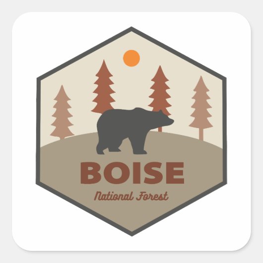 Boise National Forest Idaho Beer Vierkante Sticker (Voorkant)